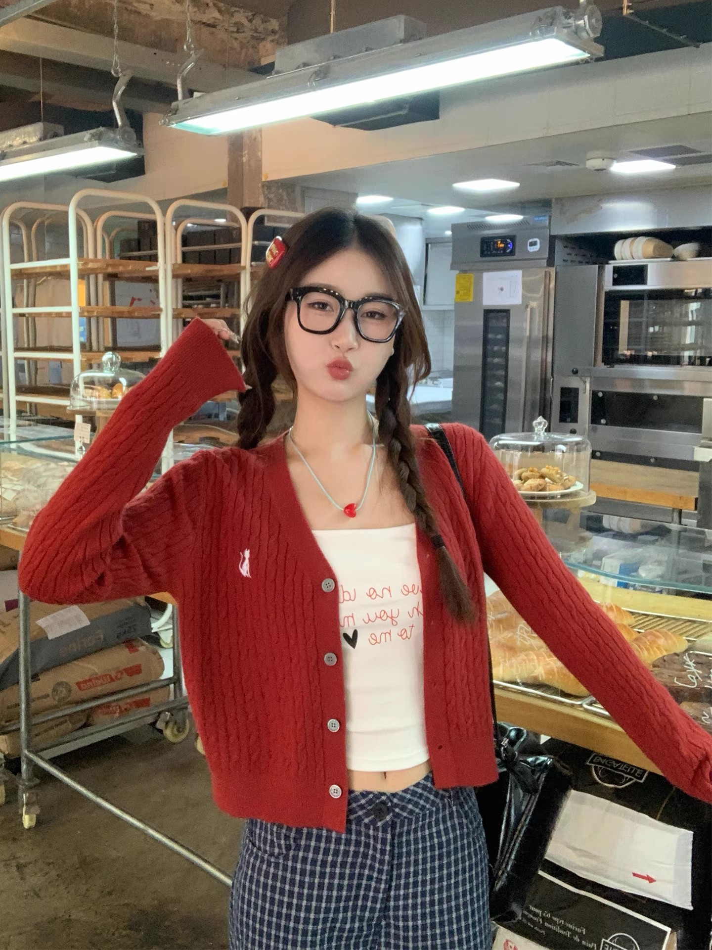 V-Neck Cable Knit Cardigan Sweater for Women Fall 2026 New Style - Image 2