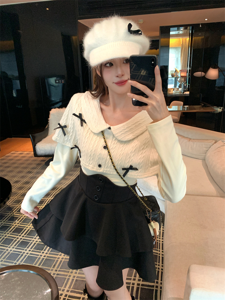 Women's Cotton Spring Fashion Set with Short Skirt - Slim Fit Casual Two-Piece Outfit - Image 3