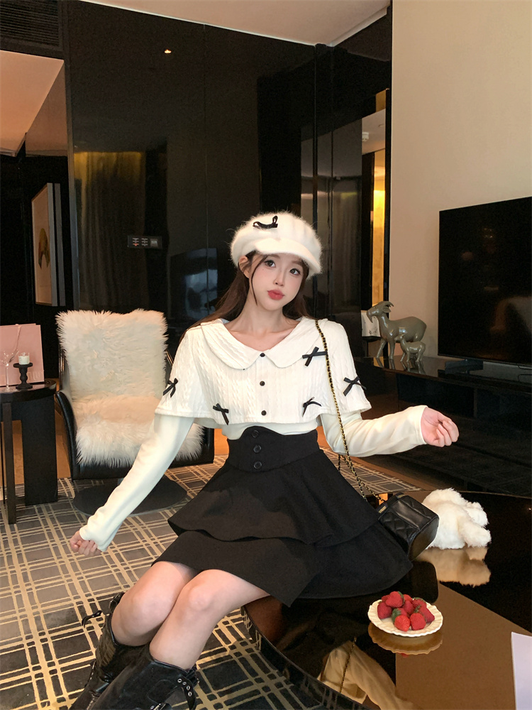 Women's Cotton Spring Fashion Set with Short Skirt - Slim Fit Casual Two-Piece Outfit - Image 2