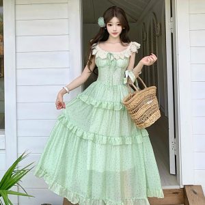 French Sleeveless Dress 2026 Summer New Waist-Cinching Slimming Large Swing Long Dress Tea Break Style