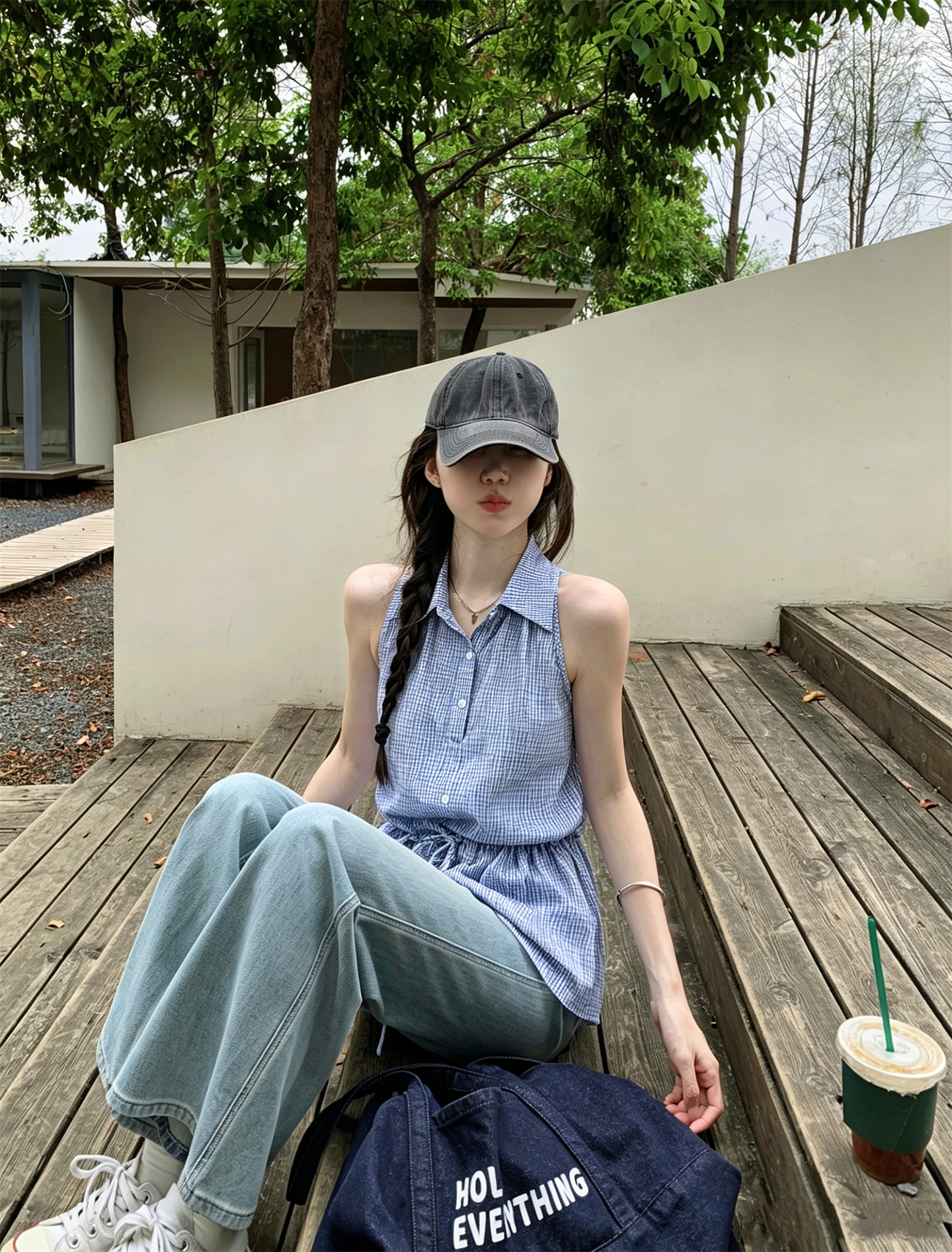 Sweet Textured Ruffle Drawstring Sleeveless Top