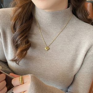 Women's Half Turtleneck Knit Sweater 2026 Fall Winter Base Layer - Style 3aa7f2