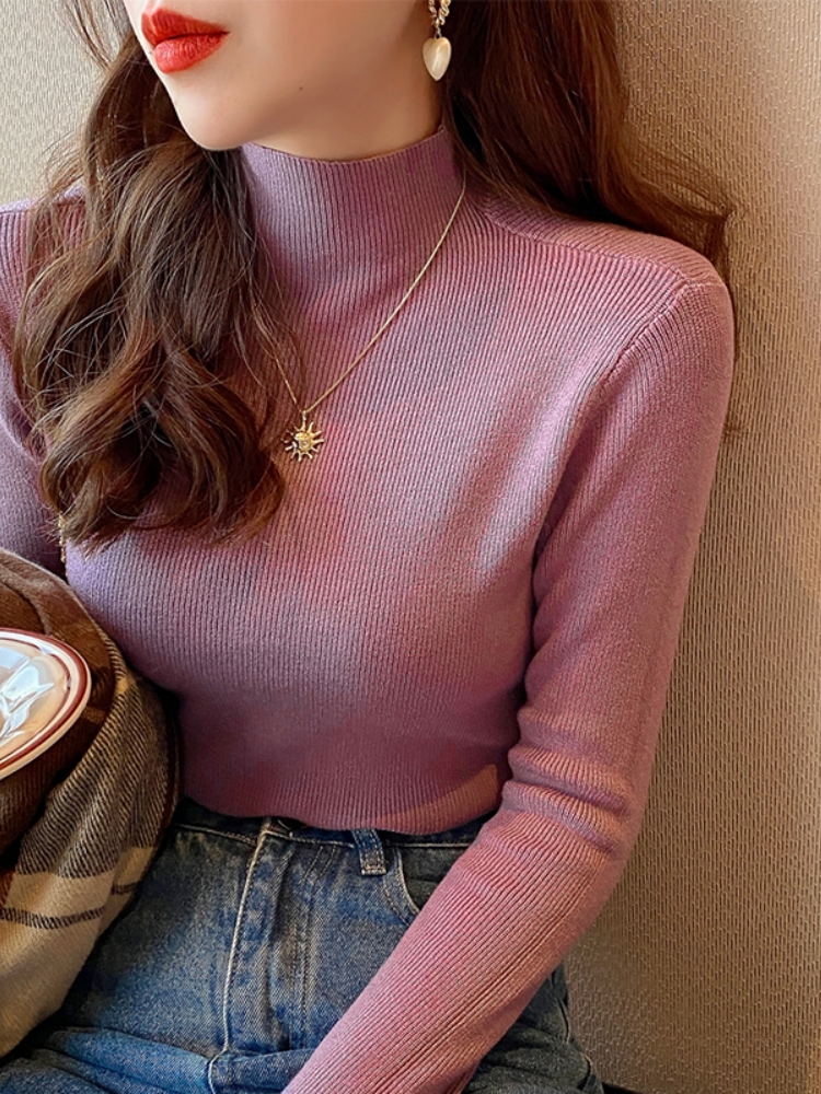 Women's Half Turtleneck Knit Sweater 2026 Fall Winter Base Layer - Style 3aa7f2 - Image 2