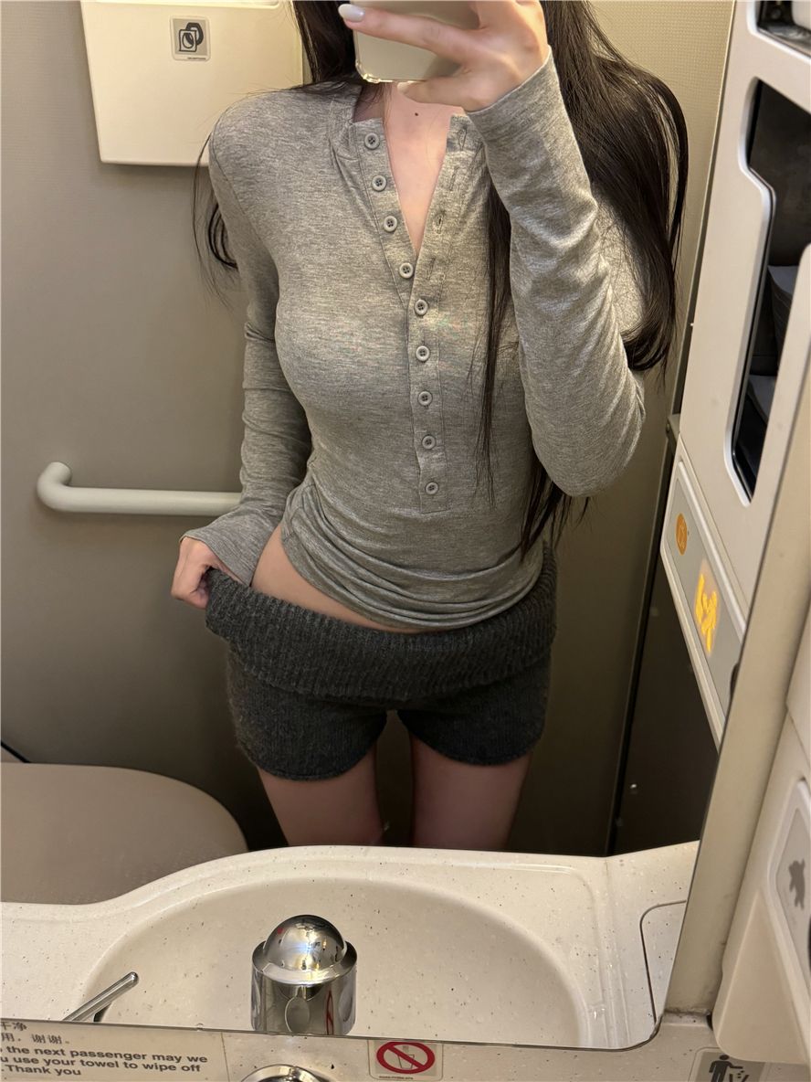 Women's Half-Open Neck Long Sleeve T-Shirt Summer 2026 New Slim Fit Base Layer Top - Image 2