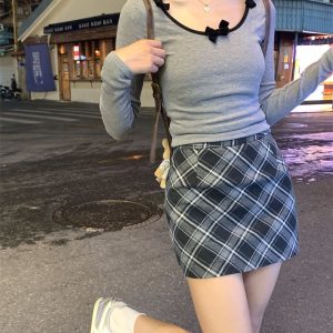 Women's Bow Long Sleeve T-Shirt German Velvet Fabric Slim Fit Short Length Base Layer Top